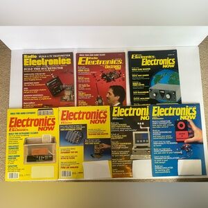 Radio Electronics and Electronics Now magazines vintage 1980s 1990s 1989 1992-93